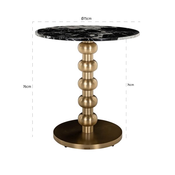 Bistrotafel Witlox 75Ø (Black/gold) - Afbeelding 2