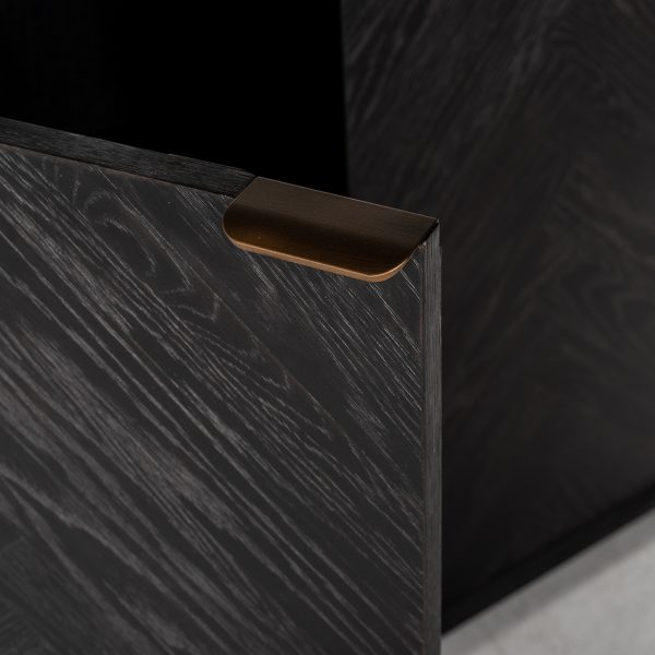 Boekenkast Blackbone brass 2-deuren (Black rustic) - Afbeelding 8