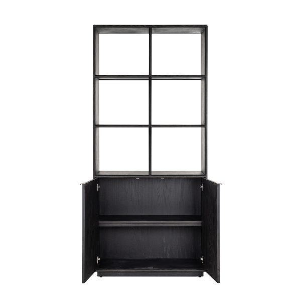 Boekenkast Blackbone brass 2-deuren (Black rustic) - Afbeelding 5