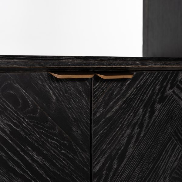 Boekenkast Blackbone brass 2-deuren (Black rustic) - Afbeelding 6