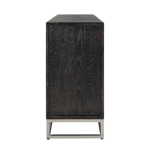 Dressoir Blackbone silver 4-deuren + open vak (Black rustic) - Afbeelding 2