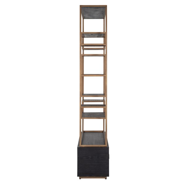 Wandkast Hunter 2-laden (Black rustic) - Afbeelding 2