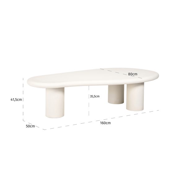 Salontafel Bloomstone 160x80 (White) - Afbeelding 5