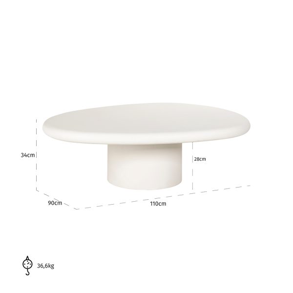 Salontafel Bloomstone 110x90 (White) - Afbeelding 3