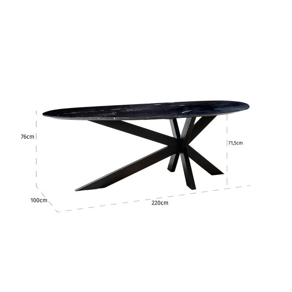 Eettafel Trocadero zwart (Black) - Afbeelding 5