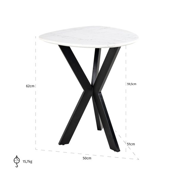 Bijzettafel Trocadero wit (Black/white) - Afbeelding 3