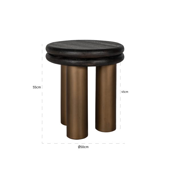 Bijzettafel Macaron (Black rustic) - Afbeelding 3