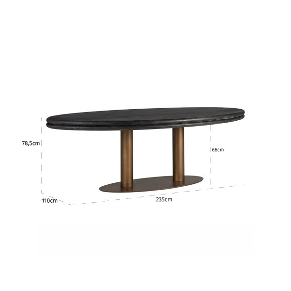 Eettafel Macaron ovaal 235 (Black rustic) - Afbeelding 4