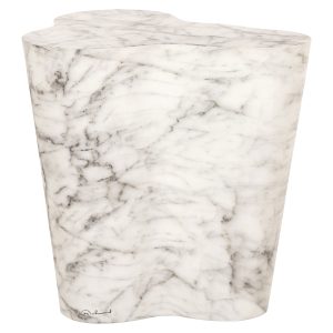 Bijzettafel Rockyard faux wit marmer indoor/outdoor (White)
