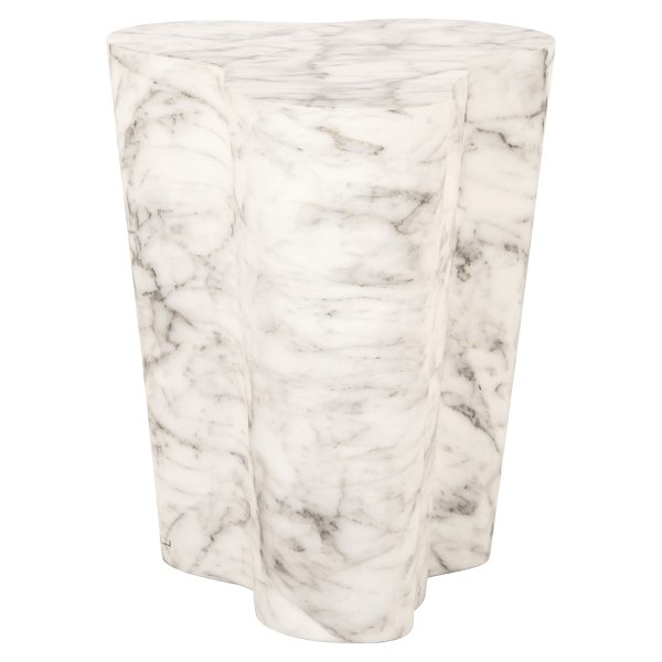 Bijzettafel Rockyard faux wit marmer indoor/outdoor (White) - Afbeelding 2