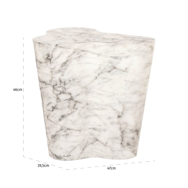Bijzettafel Rockyard faux wit marmer indoor/outdoor (White) - Afbeelding 4