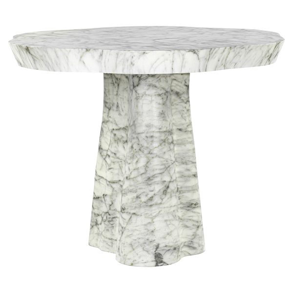 Eettafel Rockyard 100Ø faux wit marmer indoor/outdoor (White) - Afbeelding 2