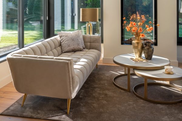 Salontafel Whitebone brass set van 2 (Verona Grey) - Afbeelding 9