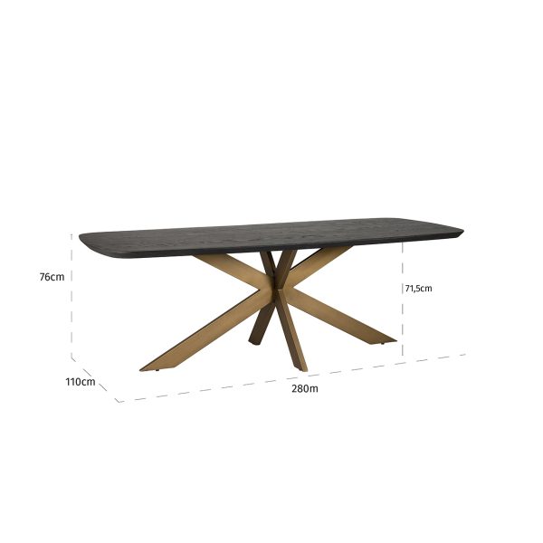 Eettafel Cambon 280 deens ovaal (Dark coffee) - Afbeelding 5