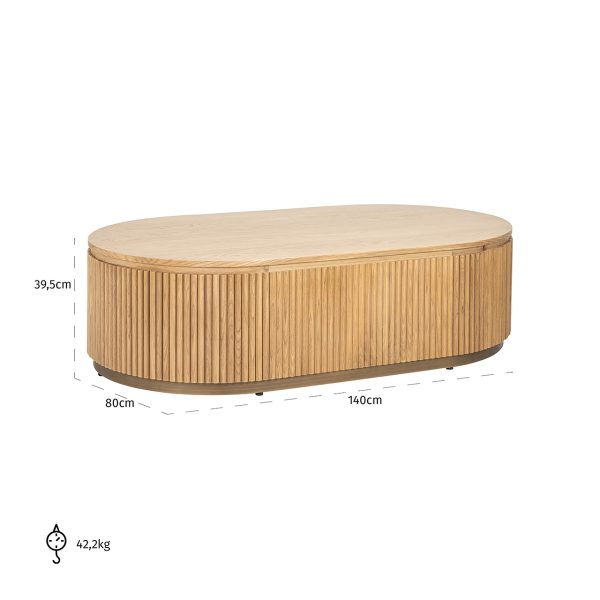 Salontafel Belfort capsule (Natural oak) - Afbeelding 5