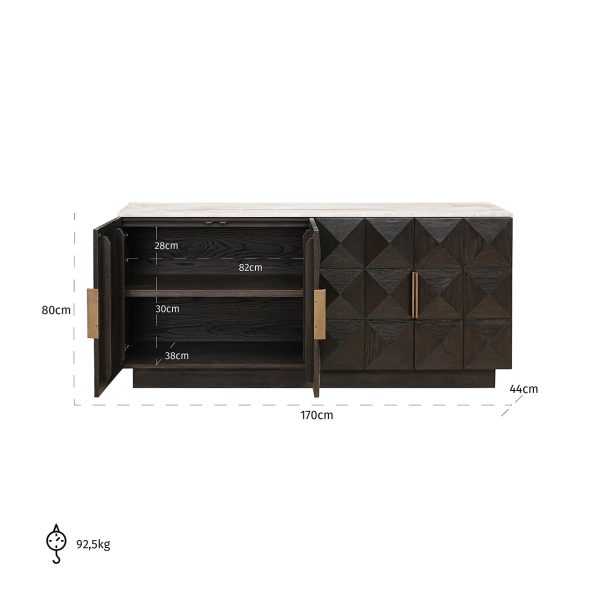 Dressoir Claremont 4-deurs (Brown) - Afbeelding 5