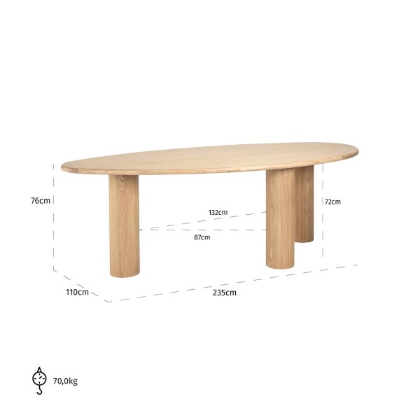 Eettafel Oakley 235 (Natural oak) - Afbeelding 5