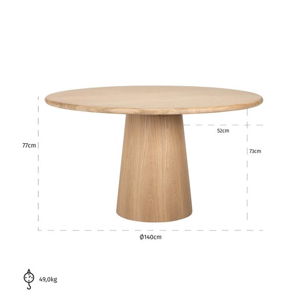 Eettafel Oakley 140Ø (Natural oak) - Afbeelding 3
