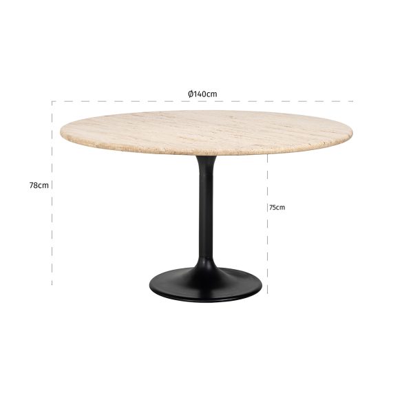 Eettafel Hampton 140Ø (Black) - Afbeelding 2
