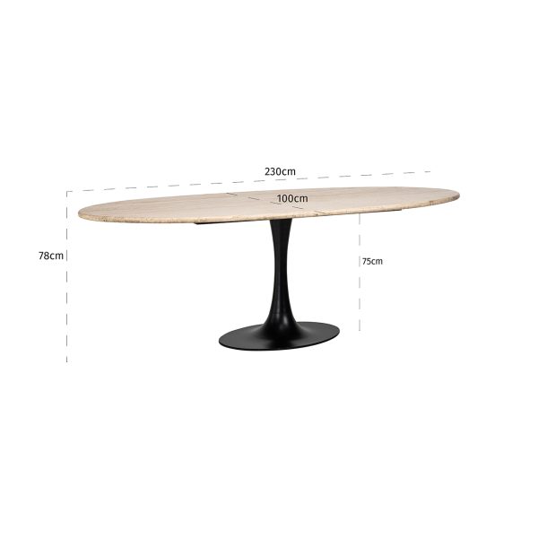 Eettafel Hampton ovaal 230 (Black) - Afbeelding 4