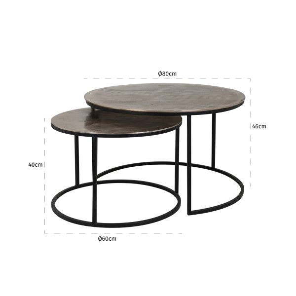 Salontafel Asher set van 2 (Champagne gold) - Afbeelding 2