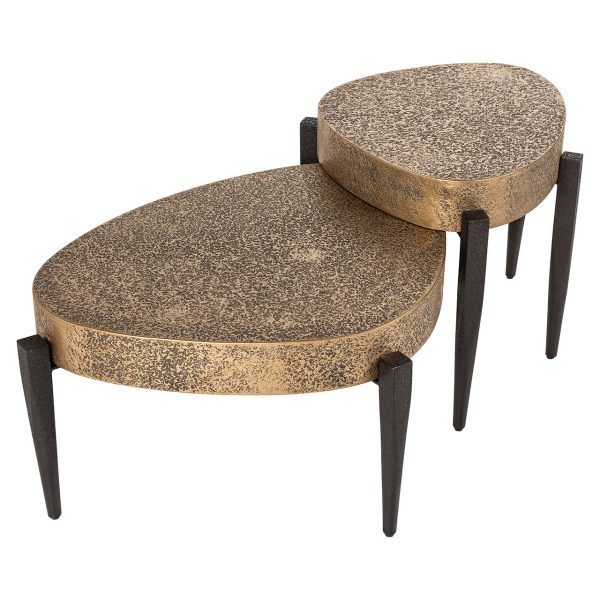 Salontafel Marquee set van 2 (Black/gold) - Afbeelding 6