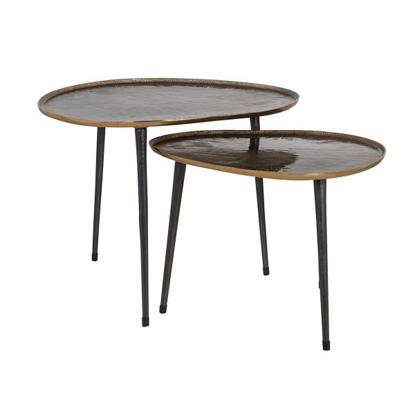 Salontafel Louve set van 2 (Brushed Gold)