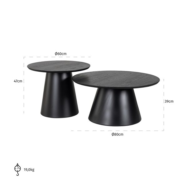 Salontafel Jazz set van 2 (Black) - Afbeelding 3