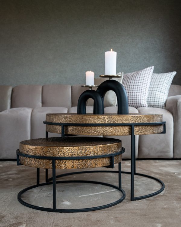 Salontafel Derby set van 2 (Black/gold) - Afbeelding 5
