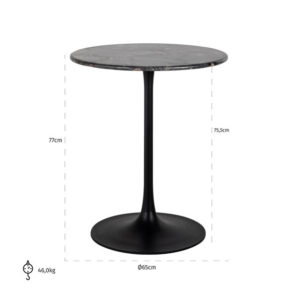 Bistrotafel Carlten 65Ø (Black) - Afbeelding 3