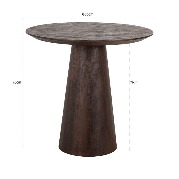 Bistrotafel Willow 80Ø (Dark brown) - Afbeelding 3