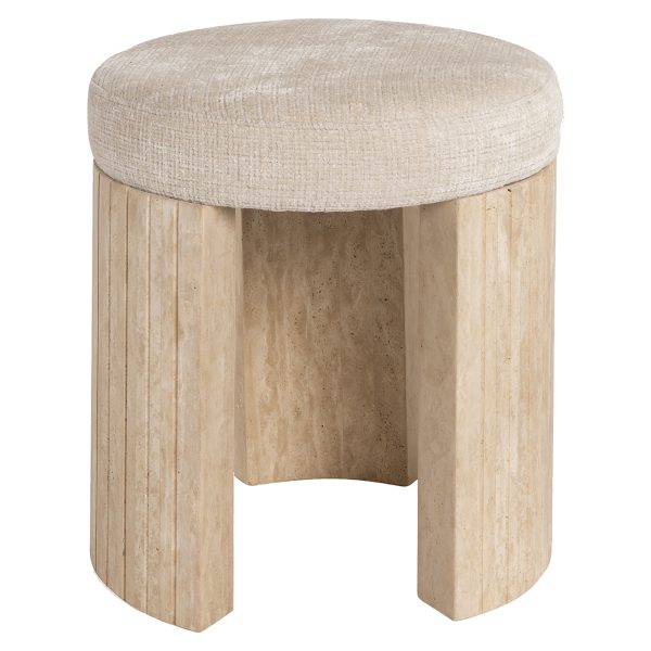 Poef Gallice natural beige travertine (Beige) - Afbeelding 2
