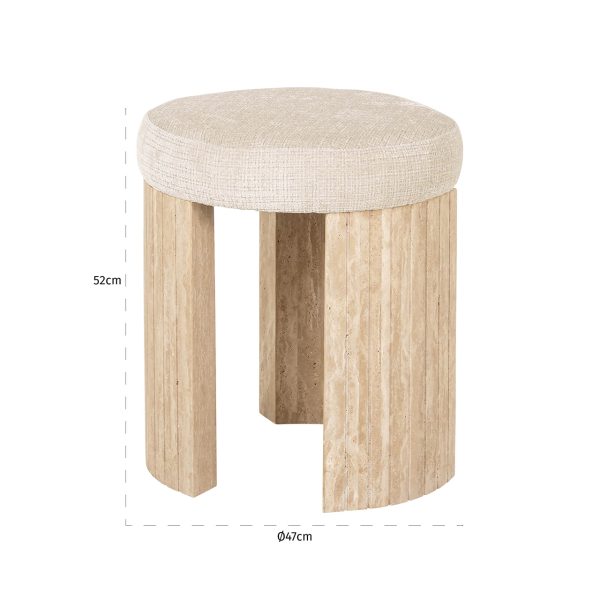 Poef Gallice natural beige travertine (Beige) - Afbeelding 4