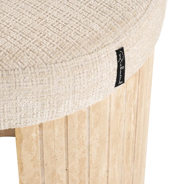 Poef Gallice natural beige travertine (Beige) - Afbeelding 6