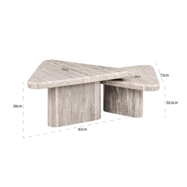 Salontafel Dwayne set van 2 (Sand) - Afbeelding 4