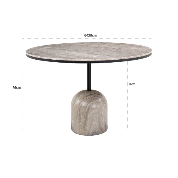 Eettafel Duncan 120Ø (Sand) - Afbeelding 2