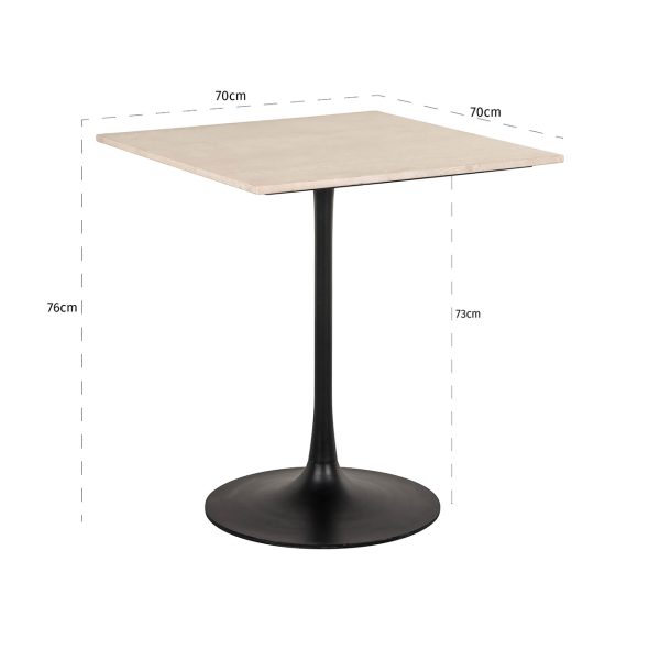 Bistrotafel Tavolo vierkant (Beige) - Afbeelding 4