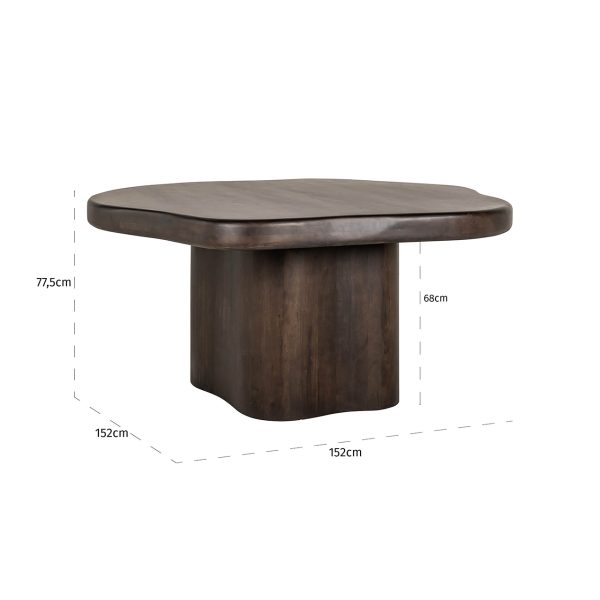 Eettafel Sherman Organisch 152x152 (Brown) - Afbeelding 3