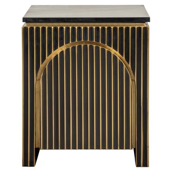 Nachtkastje Les Arcs 1-deur (Brushed Gold) - Afbeelding 2