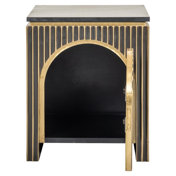 Nachtkastje Les Arcs 1-deur (Brushed Gold) - Afbeelding 6