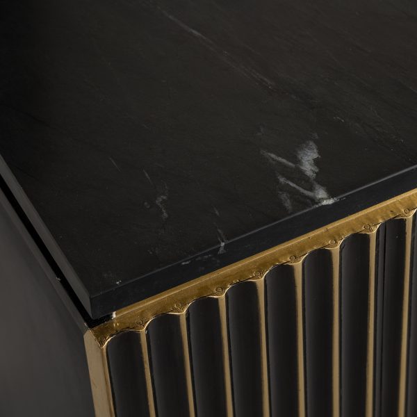 Nachtkastje Les Arcs 1-deur (Brushed Gold) - Afbeelding 7