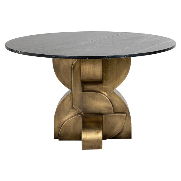 Eettafel Maddox 130Ø (Black/gold) - Afbeelding 2