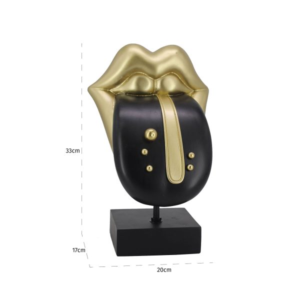 Deco object Tongue (Black/gold) - Afbeelding 4