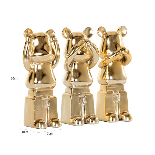 Deco object Berna set van 3 (Gold) - Afbeelding 4