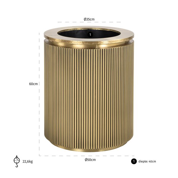 Plantenbak Ironville 50Ø (Brushed Gold) - Afbeelding 2
