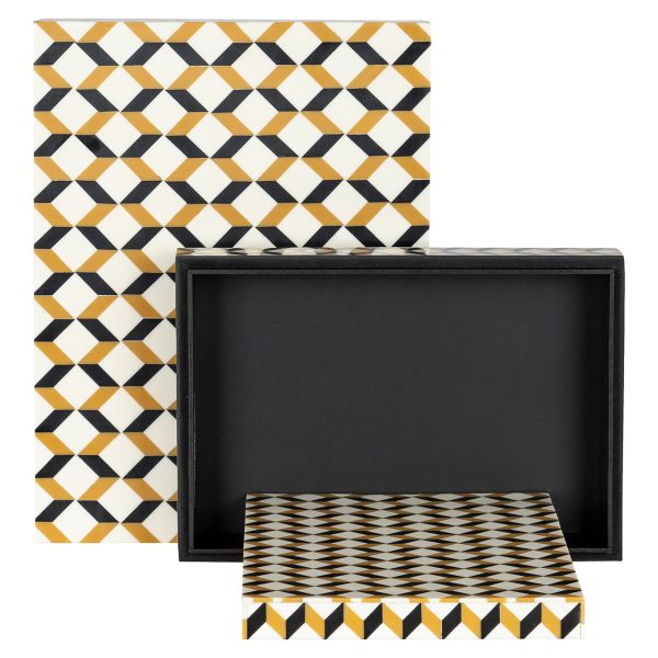 Opbergbox Frences set van 2 (Black/gold) - Afbeelding 7