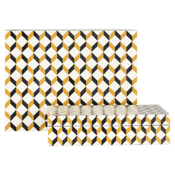 Opbergbox Frences set van 2 (Black/gold) - Afbeelding 2