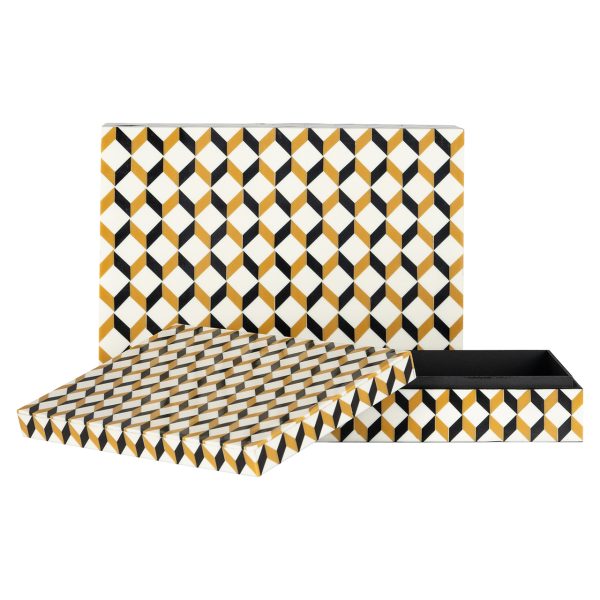 Opbergbox Frences set van 2 (Black/gold) - Afbeelding 4