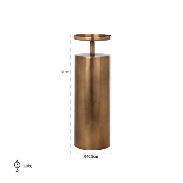 Kandelaar Divon groot (Brushed Gold) - Afbeelding 2