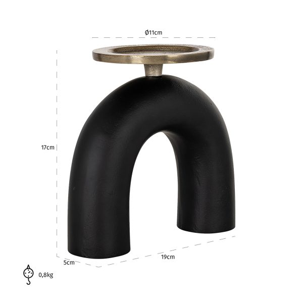 Kandelaar Livi klein (Black/gold) - Afbeelding 4